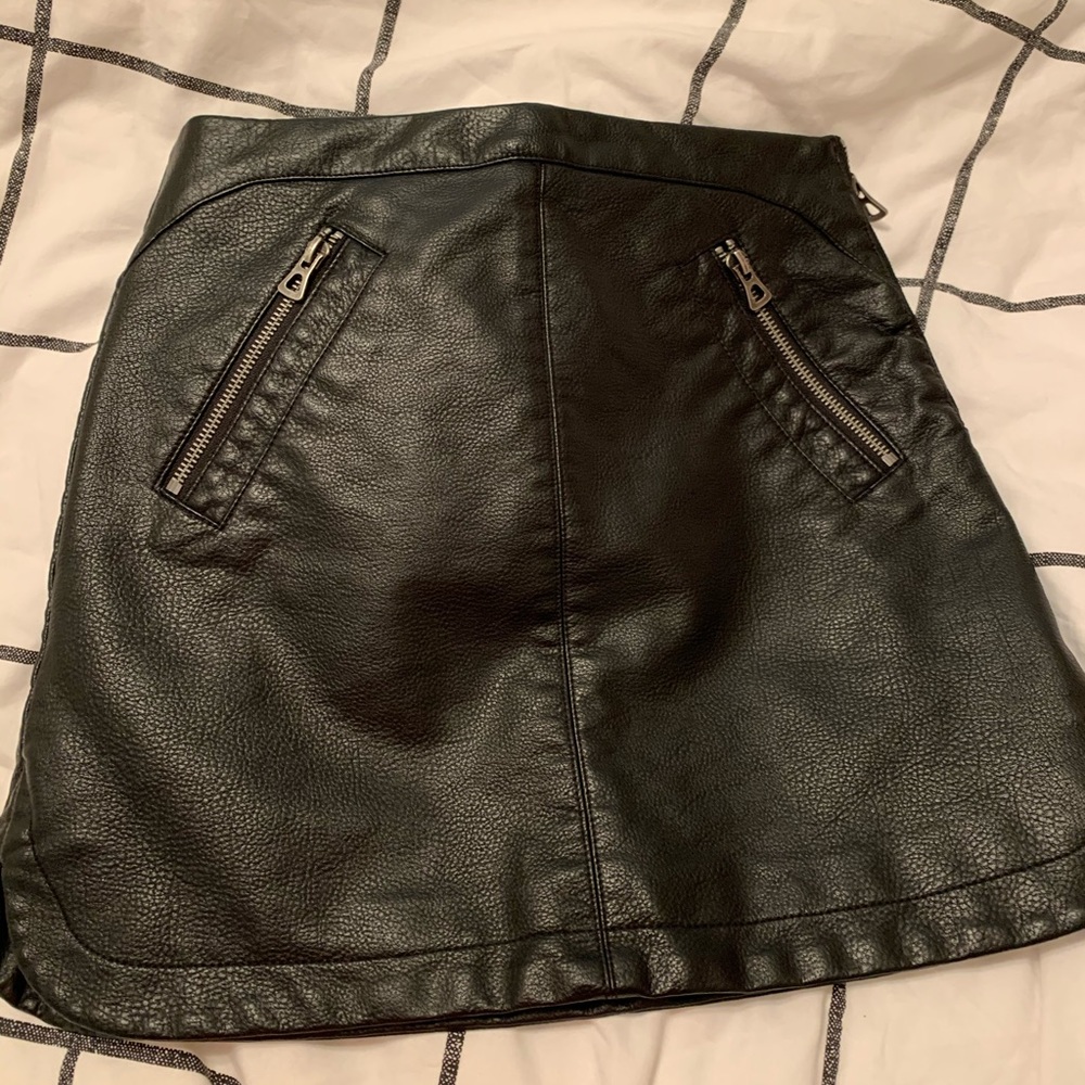 Faux leather skirt